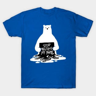 Polar Bear Stop Melting Home Earth Day T-Shirt